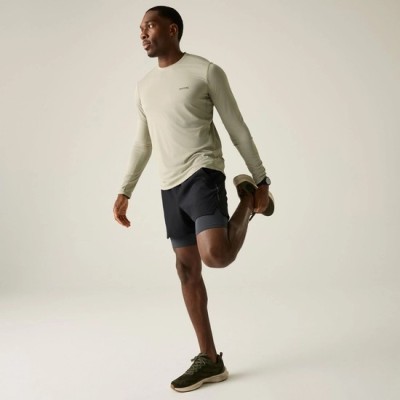 REGATTA MINDO BEIGE CAMISETA MANGA LARGA TECNICA HOMBRE VISTA FRONTAL, ARISTARUN