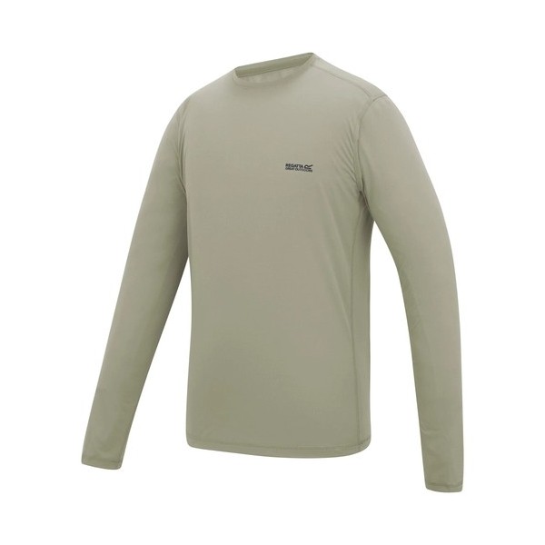 REGATTA MINDO BEIGE CAMISETA MANGA LARGA TECNICA HOMBRE VISTA PERFIL, ARISTARUN
