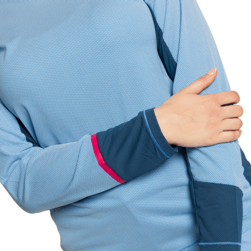 TRANGOWORLD SARDALA BLUE TECHNICAL LONG-SLEEVE T-SHIRT WOMEN