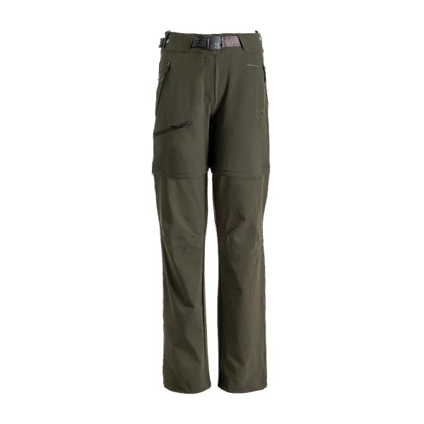 ALTUS PANTALÓN DESMONTABLE SENDERISMO QUETZAL W AGUACATE MUJER VISTA FRONTAL, ARISTARUN