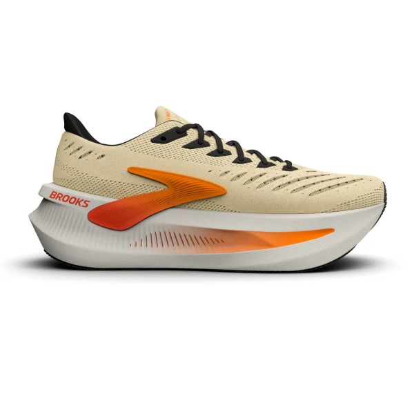 BROOKS GLYCERIN MAX 2 BEGE LARANJA TÊNIS DE CORRIDA MASCULINO