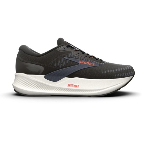 BROOKS REVEL MAX NEGRO NARANJA ZAPATILLAS RUNNING HOMBRE VISTA EXTERIOR,ARISTARUN