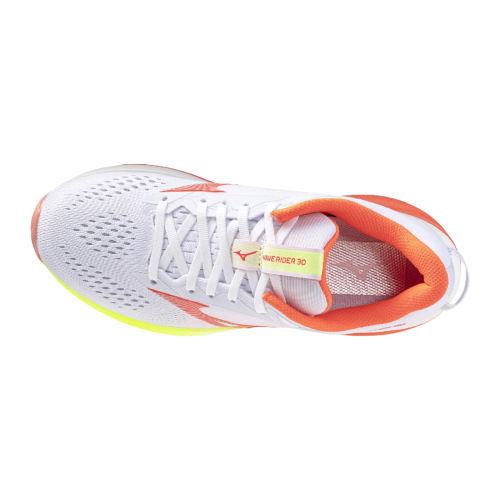 MIZUNO WAVE RIDER 30 WHITE CORAL WOMEN'S RUNNING SHOES