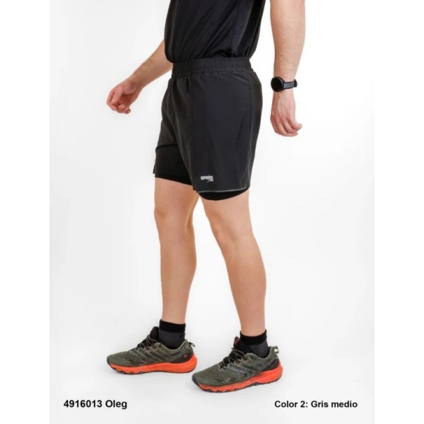 SPHERE PRO OLEG PRETO CALÇÕES DE CORRIDA TRAIL MASCULINOS COM MALHA