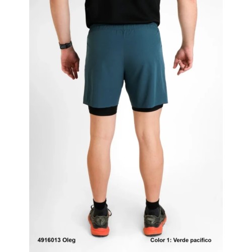 SPHERE PRO OLEG PACIFIC GREEN MEN'S TRAIL RUNNING SHORTS WITH MESH