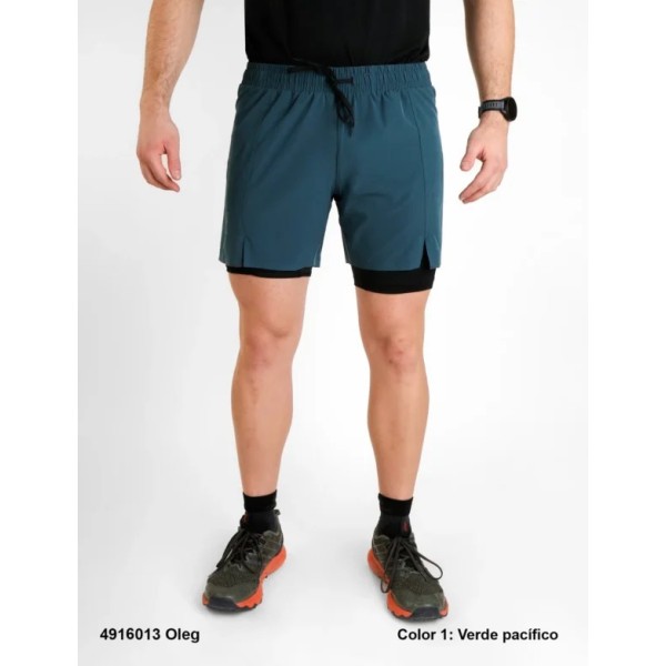 SPHERE PRO OLEG VERDE PACÍFICO CALÇÕES COM MALLA TRAIL RUNNING HOMEM