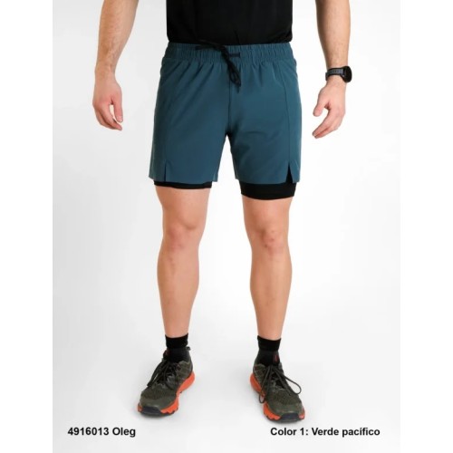 SPHERE PRO OLEG PACIFIC GREEN MEN'S TRAIL RUNNING SHORTS WITH MESH
