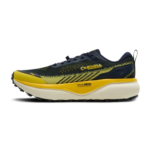 BROOKS CASCADIA 20 AZUL AMARELO TÊNIS TRAIL HOMEM