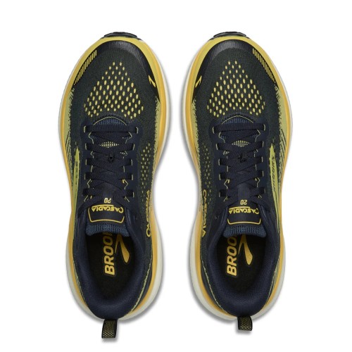 BROOKS CASCADIA 20 BLUE YELLOW TRAIL SHOES MEN