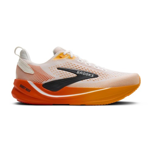 BROOKS GHOST MAX 4 BRANCO LARANJA SANDÁLIAS RUNNING HOMEM