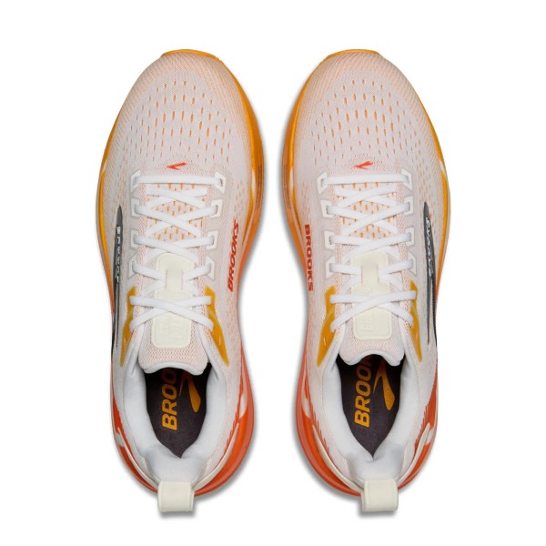 BROOKS GHOST MAX 4 WHITE ORANGE MENS RUNNING SHOES