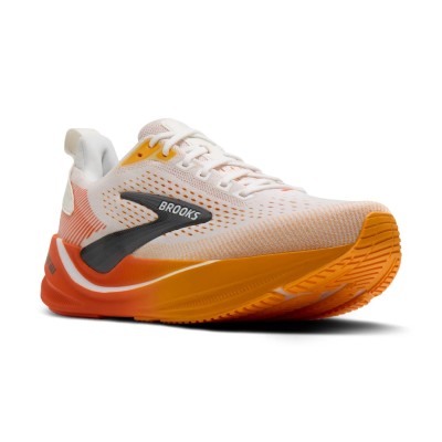 BROOKS GHOST MAX 4 WHITE ORANGE MENS RUNNING SHOES