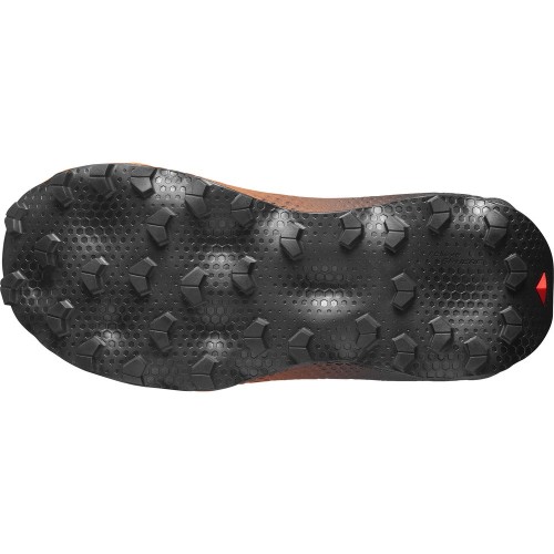 SALOMON ULTRA GLIDE 4 MAROON ORANGE TRAIL SHOES WOMEN