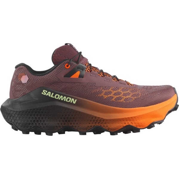 SALOMON ULTRA GLIDE 4 GRANATE LARANJA SAPATILHAS TRAIL MULHER