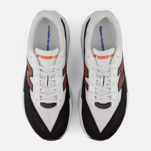 NEW BALANCE FUELCELL REBEL V5 WHITE NEO FLAME TÊNIS DE CORRIDA MASCULINO