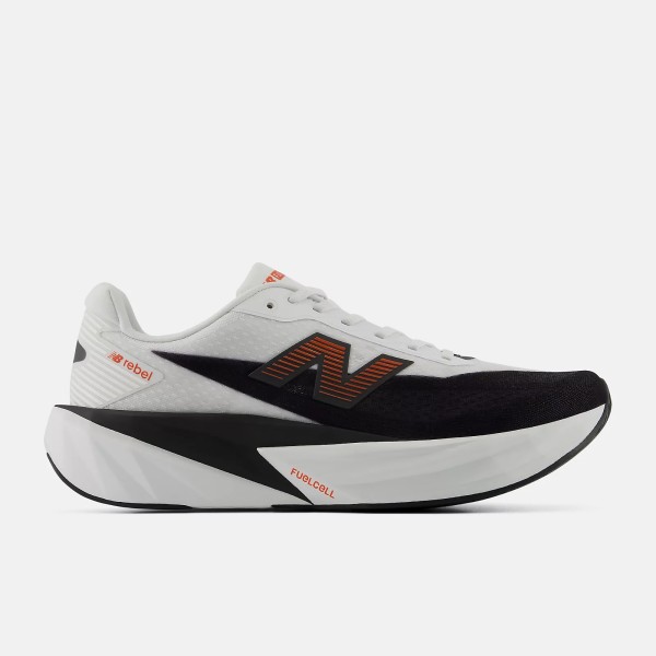 NEW BALANCE FUELCELL REBEL V5 WHITE NEO FLAME MENS RUNNING SHOES