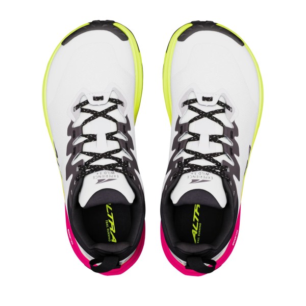 ALTRA EXPERIENCE WILD 3+ BLANCO ROSA ZAPATILLA TRAIL MUJER VISTA EMPEINE PAREJA, ARISTARUN