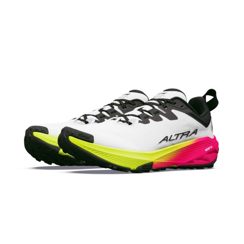 ALTRA EXPERIENCE WILD 3+ BLANCO ROSA ZAPATILLA TRAIL MUJER VISTA LATERAL PAREJA, ARISTARUN