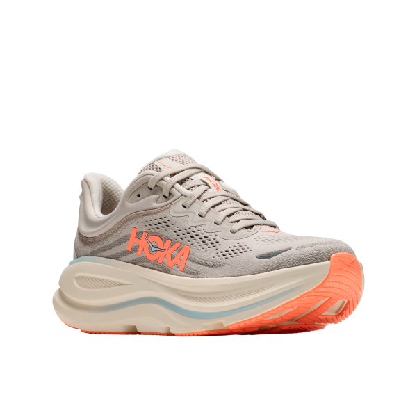 HOKA BONDI 9 BEIGE CORAL WOMEN'S RUNNING SHOES