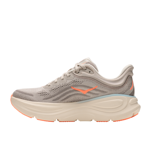 HOKA BONDI 9 BEGE CORAL TÊNIS DE CORRIDA FEMININO