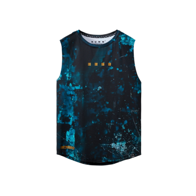 RUMM MEN'S MYZU BLUE SLEEVELESS T-SHIRT