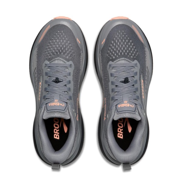 BROOKS CASCADIA 20 GRAY PINK TRAIL SHOES WOMEN