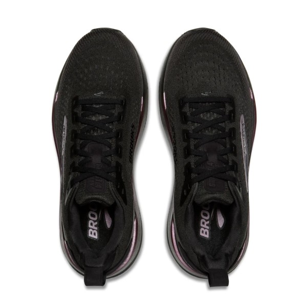 BROOKS GHOST MAX 4 NEGRA ROSA ZAPATILLAS RUNNING MUJER VISTA SUPERIOR PAR, ARISTARUN