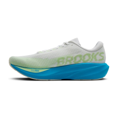 BROOKS GHOST AMP BLANCO AZUL ZAPATILLAS RUNNING HOMBRE VISTA INTERIOR,ARISTARUN