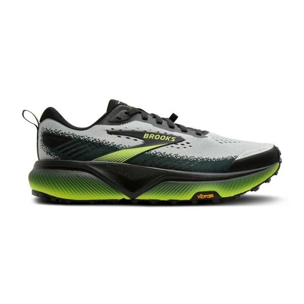 BROOKS CASCADIA 20 GRIS VERDE ZAPATILLAS TRAIL HOMBRE VISTA EXTERIOR,ARISTARUN
