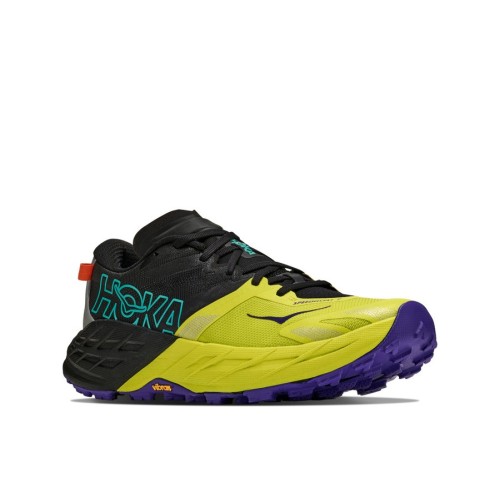 HOKA SPEEDGOAT 7 BALCK CITRUS ZAPATILLAS TRAIL HOMBRE VISTA LATERAL,ARISTARUN