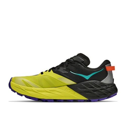 HOKA SPEEDGOAT 7 BALCK CITRUS ZAPATILLAS TRAIL HOMBRE VISTA INTERIOR,ARISTARUN
