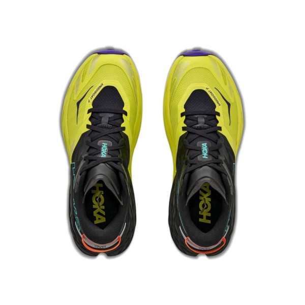 HOKA SPEEDGOAT 7 BALCK CITRUS ZAPATILLAS TRAIL HOMBRE VISTA SUPERIOR,ARISTARUN
