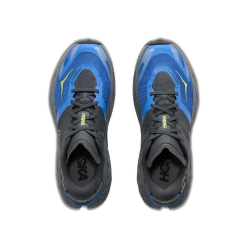 HOKA SPEEDGOAT 7 GRIS AZUL ZAPATILLAS TRAIL MUJER VISTA SUPERIOR,ARISTARUN