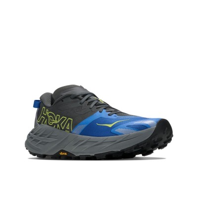 HOKA SPEEDGOAT 7 GRIS AZUL ZAPATILLAS TRAIL MUJER VISTA LATERAL,ARISTARUN