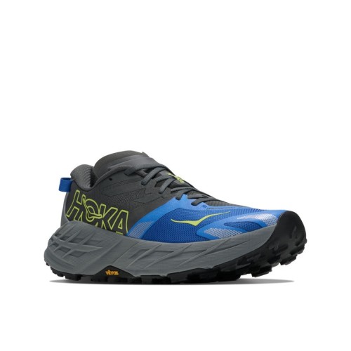 HOKA SPEEDGOAT 7 GRIS AZUL ZAPATILLAS TRAIL MUJER VISTA LATERAL,ARISTARUN