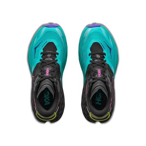 HOKA SPEEDGOAT 7 BLACK AQUA ZAPATILLAS TRAIL MUJER VISTA SUPERIOR,ARISTARUN