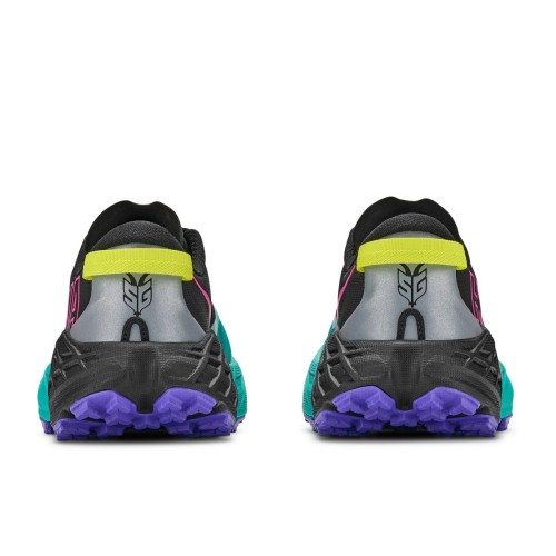 HOKA SPEEDGOAT 7 BLACK AQUA ZAPATILLAS TRAIL MUJER VISTA TRASERA,ARISTARUN