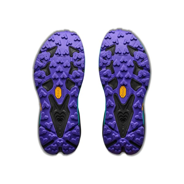 HOKA SPEEDGOAT 7 BLACK AQUA ZAPATILLAS TRAIL MUJER VISTA SUELA,ARISTARUN