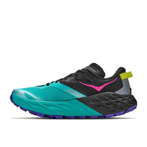HOKA SPEEDGOAT 7 BLACK AQUA ZAPATILLAS TRAIL MUJER VISTA INTERIOR,ARISTARUN