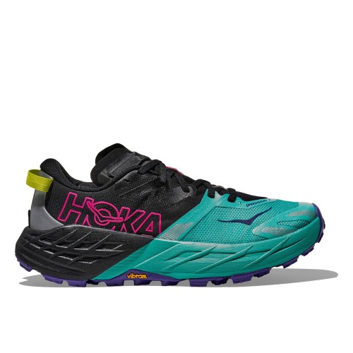 HOKA SPEEDGOAT 7 BLACK AQUA ZAPATILLAS TRAIL MUJER VISTA EXTERIOR,ARISTARUN