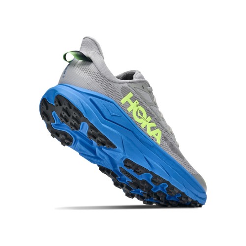 HOKA CHALLENGER 8 GRIS AZUL ZAPATILLAS MIXTAS HOMBRE VISTA ANTERIOR,ARISTARUN