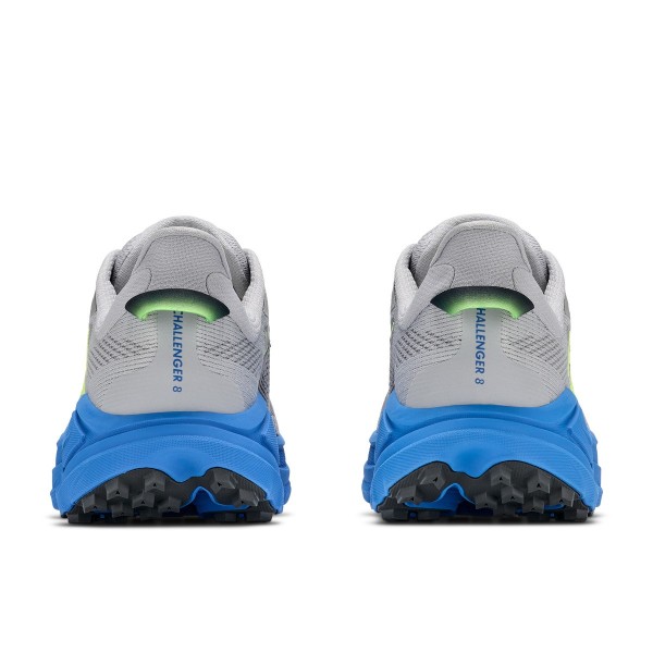 HOKA CHALLENGER 8 GRIS AZUL ZAPATILLAS MIXTAS HOMBRE VISTA TRASERA,ARISTARUN