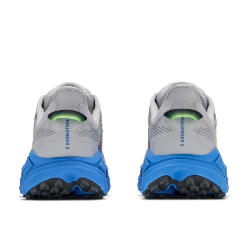 HOKA CHALLENGER 8 GRIS AZUL ZAPATILLAS MIXTAS HOMBRE VISTA TRASERA,ARISTARUN