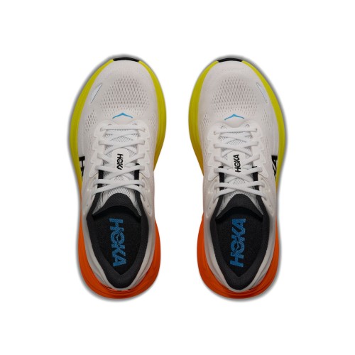 HOKA BONDI 9 BLANCO NEON ZAPATILLAS RUNNING HOMBRE VISTA SUPERIOR,ARISTARUN