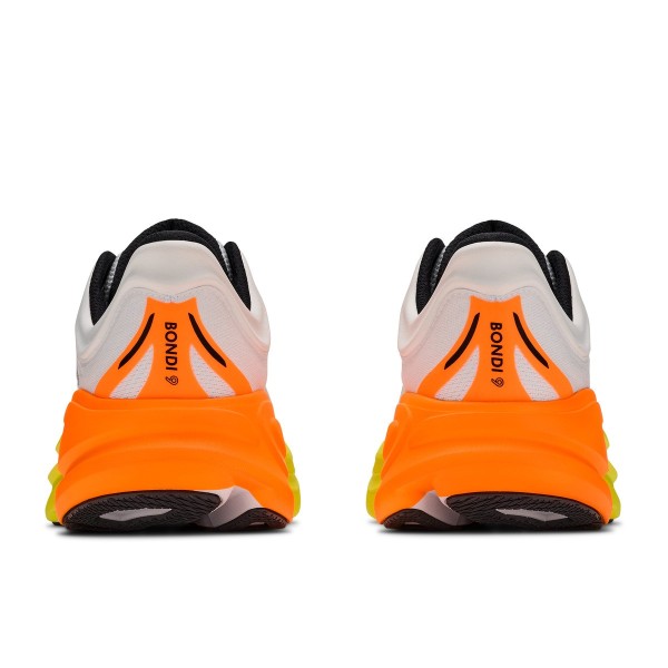HOKA BONDI 9 BLANCO NEON ZAPATILLAS RUNNING HOMBRE VISTA TRASERA,ARISTARUN