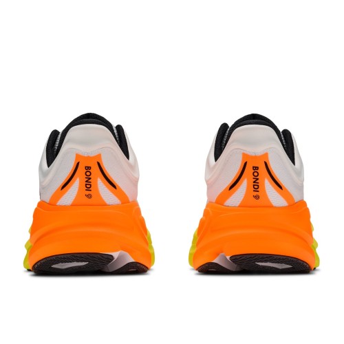 HOKA BONDI 9 BLANCO NEON ZAPATILLAS RUNNING HOMBRE VISTA TRASERA,ARISTARUN
