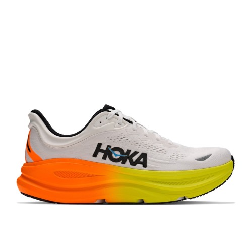 HOKA BONDI 9 BLANCO NEON ZAPATILLAS RUNNING HOMBRE VISTA EXTERIOR,ARISTARUN