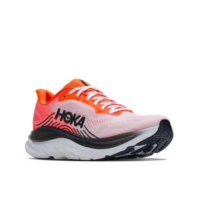 HOKA CLIFTON 11 NEON TANGERINE ZAPATILLAS RUNNING HOMBRE VISTA LATERAL,ARISTARUN