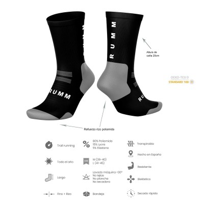 RUMM CALCETINES TECNICOS BLACK UNISEX,ARISTARUN 2