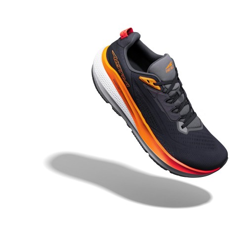 ALTRA FWD VIA 2 NEGRO NARANJA ZAPATILLAS ASFALTO HOMBRE VISTA SUPERIOR PERFIL, ARISTARUN